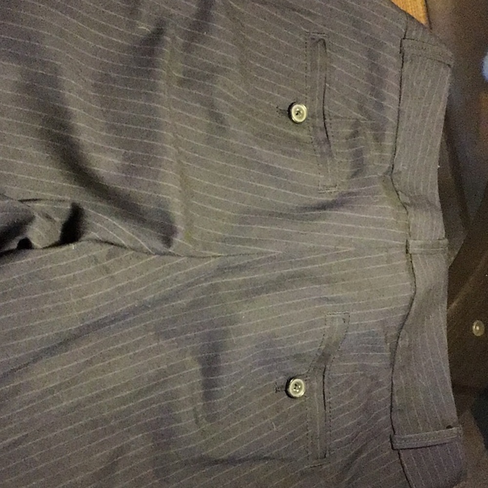 Banana Republic Navy pinstripe pant. Cropped. Size 2. - Picture 3 of 3